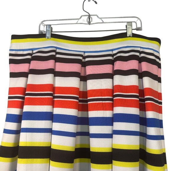 Eloquii Womens Multicolor Striped A-Line Skirt Size 20 Polyester & Spandex Blend - Picture 2 of 7